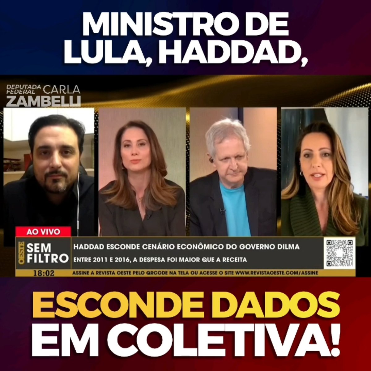 Quando o bolso do povo começar a doer, e VAI DOER, não haverá desculpa esfarrapada suficiente da velha imprensa lulista para acobertar esse desgoverno. Silvio Navarro 👉 Assista Oeste Sem Filtro da @RevistaOeste e contribua: