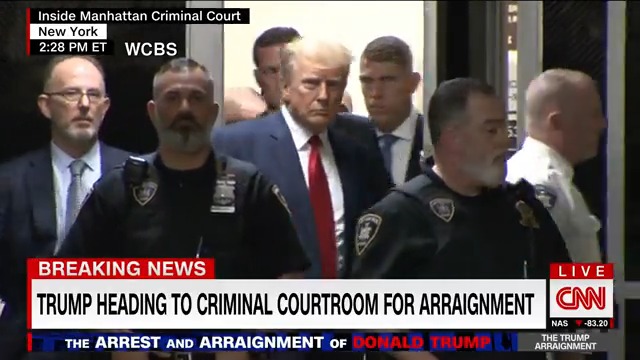 Happening Now: Donald Trump — the first former president in history to face criminal charges — has entered a New York courtroom to be arraigned and is expected to plead not guilty