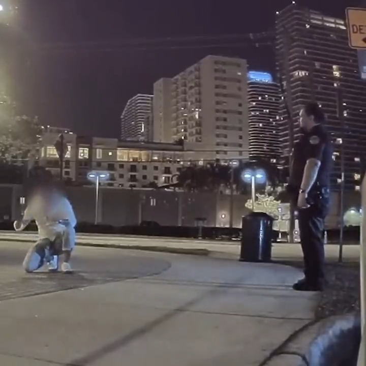 Predator chasing a woman in Miami gets Pepper Sprayed...