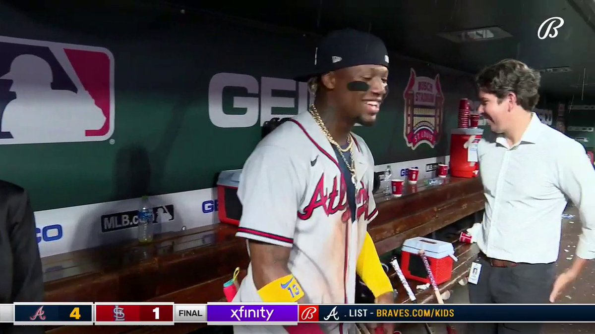 "I'm happy to be healthy again and compete every day with my teammates." Ronald Acuña Jr. is back and enjoying every minute of it.