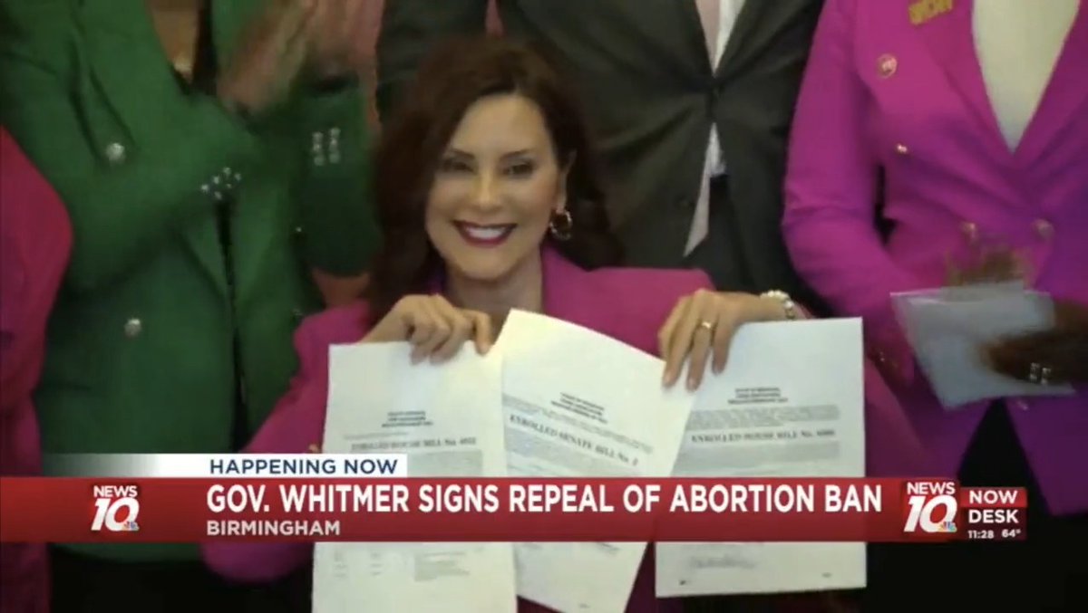 And there it is. After winning back full control of government for the first time in 40 years, Michigan Democrats just repealed the state’s 1931 abortion ban. (h/t The Recount)