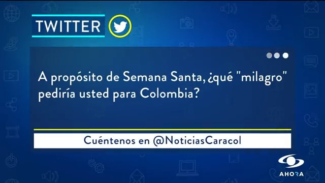 A propósito de Semana Santa, ¿qué "milagro" pediría usted para Colombia? Cuéntenos en Noticias Caracol