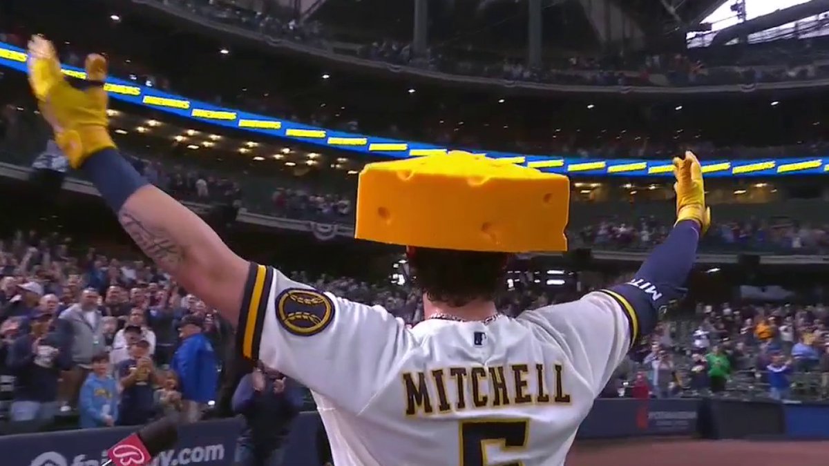 "When my wife doesn't show up to the games, usually something good happens. ... She's not here, so might as well do something fun." Sophia Minnaert met with #Brewers rookie @GarretMitchell5 after his first career walk-off home run against the Mets. #ThisIsMyCrew