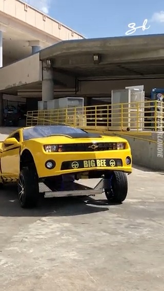He homemade a Bumblebee Transformer😍 IG: bigbeerobot #transformers #bumblebee #homemade #diy #sbmedia