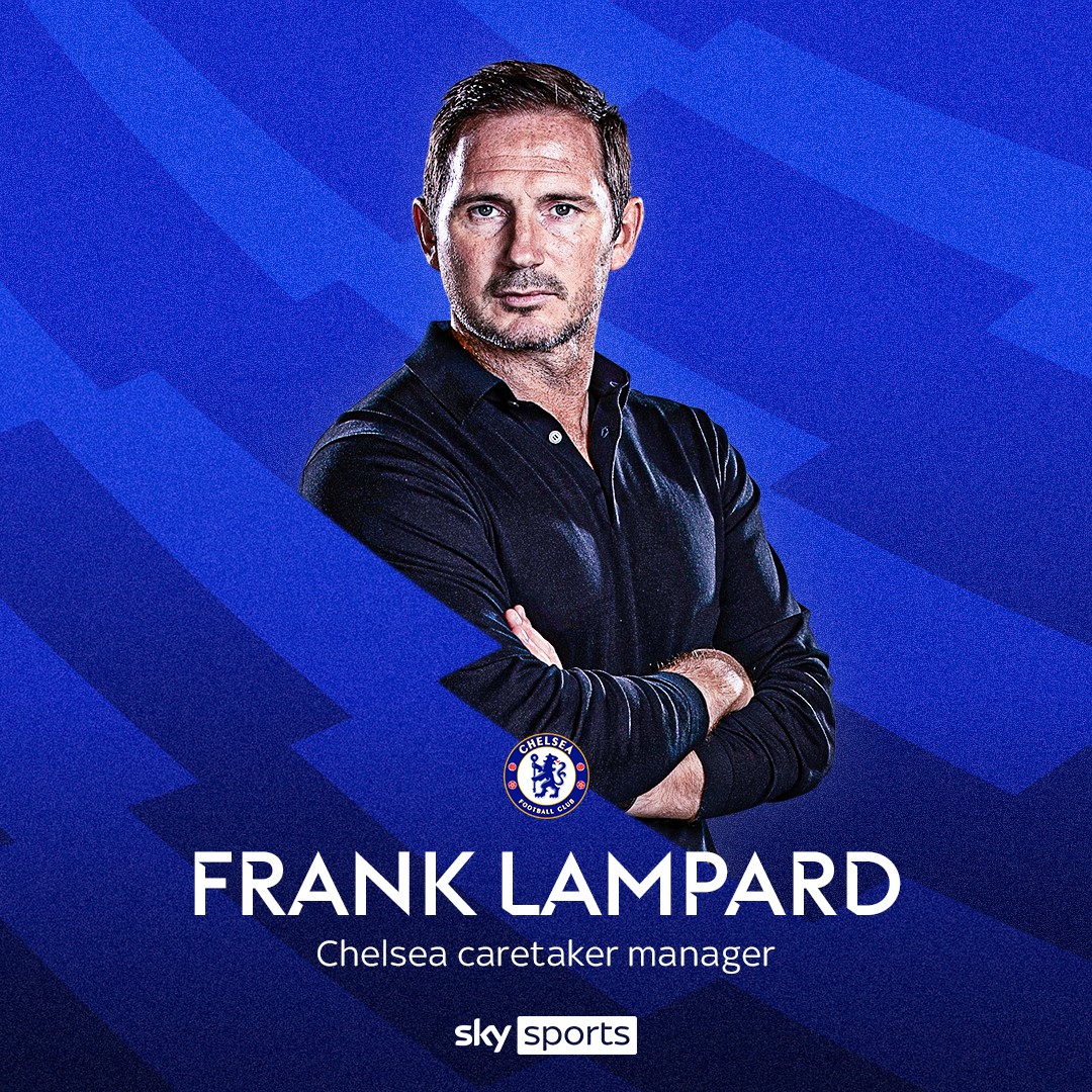 BREAKING: Frank Lampard has been appointed Chelsea caretaker manager until the end of the season 🤝🔵