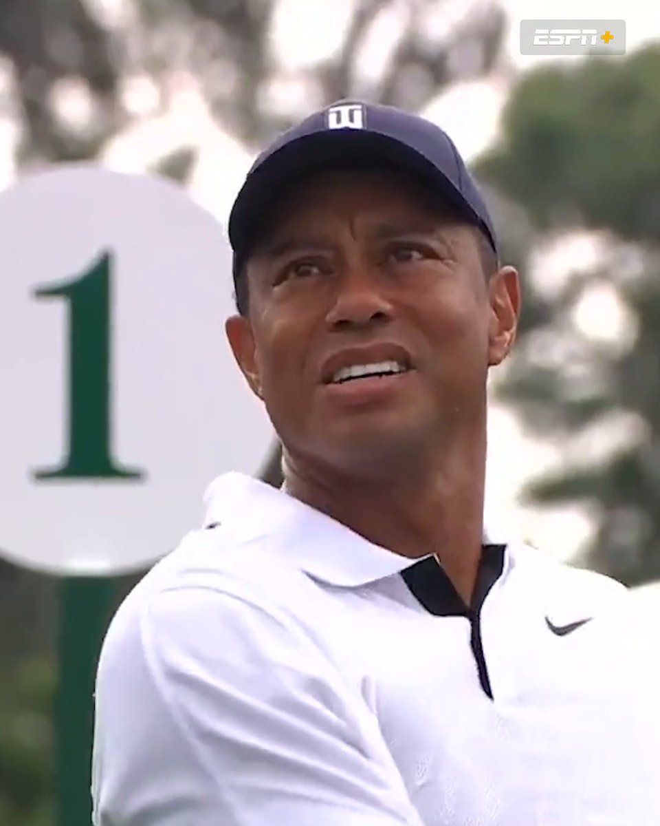 "Fore please. Tiger Woods, now driving." Tiger's round is underway at #TheMasters