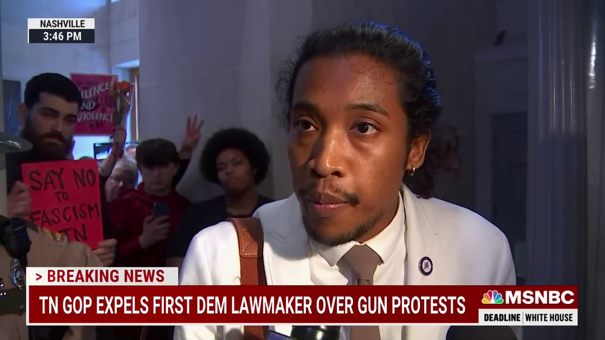 Tennessee state Rep. Justin Jones speaks out after vote to expel him from state legislature: “This is setting a precedent that any member who voices dissent or opposition can be expelled from the legislative body. This is very unprecedented."