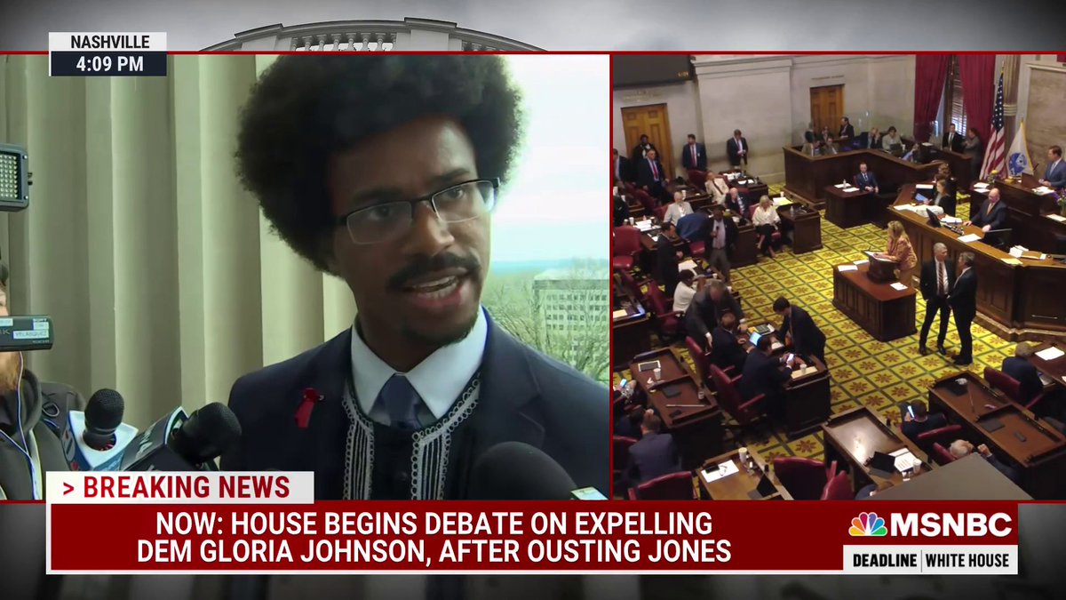 Tennessee state Rep. Justin J. Pearson slams Republicans for effort to expel lawmakers over anti-gun violence protest: "It is no coincidence that the two youngest Black lawmakers in the state of Tennessee, and one of two women are on trial today. That is not accidental."