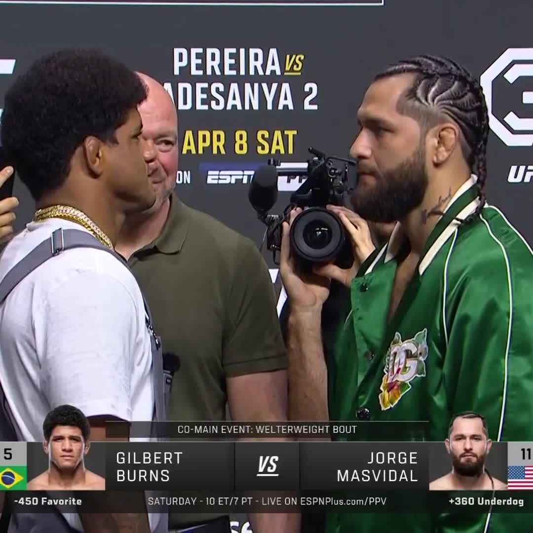 From the streets to the bright lights, Miami's own! 🌴 💢 Jorge Masvidal has it all in front of him against the surging 🇧🇷 GILBERT BURNS DURINHO at #UFC287!