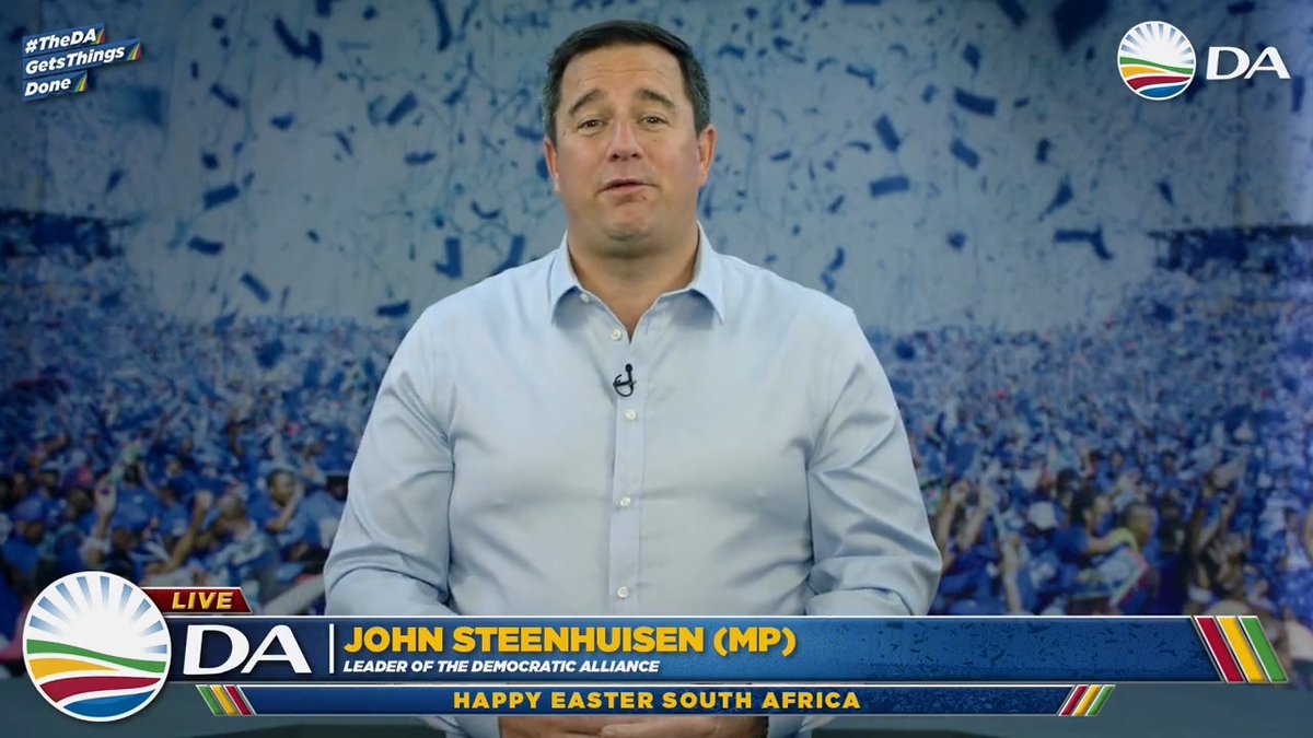 On behalf of the Democratic Alliance, I would like to wish all South Africans who observe the Christian faith a blessed and safe Easter. May this sacred holiday’s message of unconditional love and sacrifice bring you great comfort and strength.