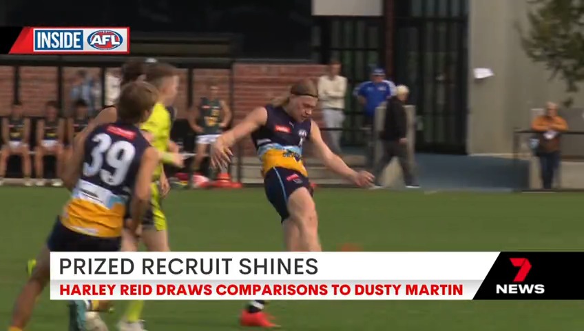 Today, likely number one pick Harley Reid put on a clinic in the Under 18 Talent League. The Bendigo Pioneers midfielder has already drawn comparisons to Dustin Martin. Mitch Cleary has more. #7AFL #7NEWS