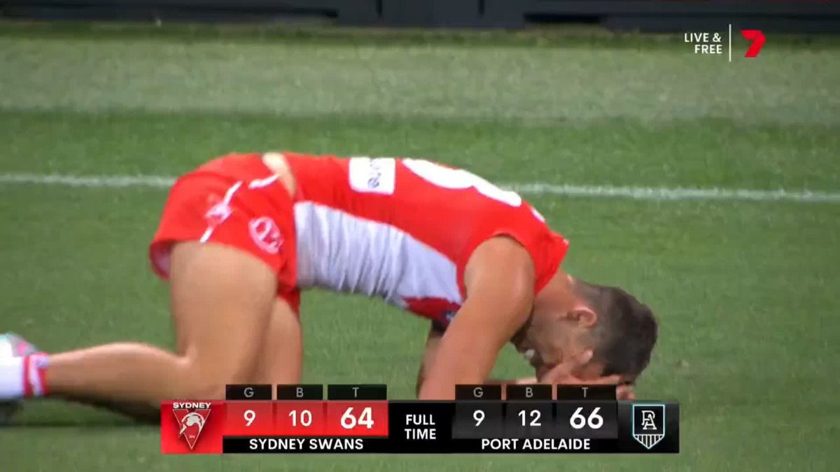 IT DIDN'T GET THERE! PORT ADELAIDE WIN!! #AFLSwansPower