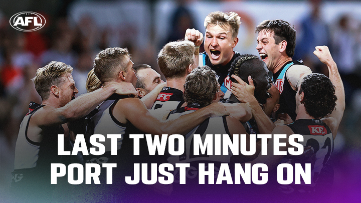HERE IT IS. Watch the last two minutes from the after-the-siren thriller between Sydney and Port Adelaide. #AFLSwansPower