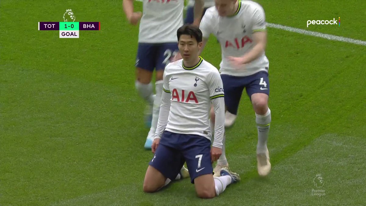 Heung-min Son scores his 100th Premier League goal in style 🫡 (via NBC Sports Soccer)