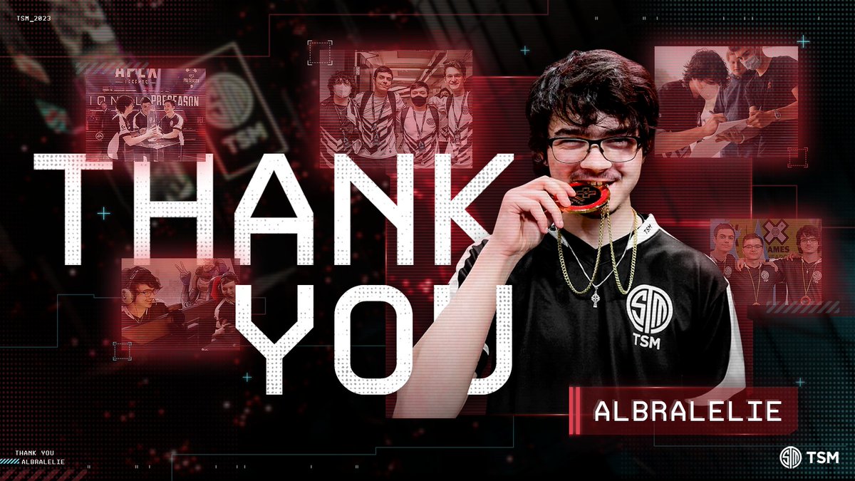 Today we announce the departure of TSM_Albralelie. An OG, a legend in the Apex community, and a #TSM icon. Thank you for being an integral part of our history, for the trophies and the friendship alike. We'll all be cheering you on in your next adventure. Thank you, Alb 🖤🤍