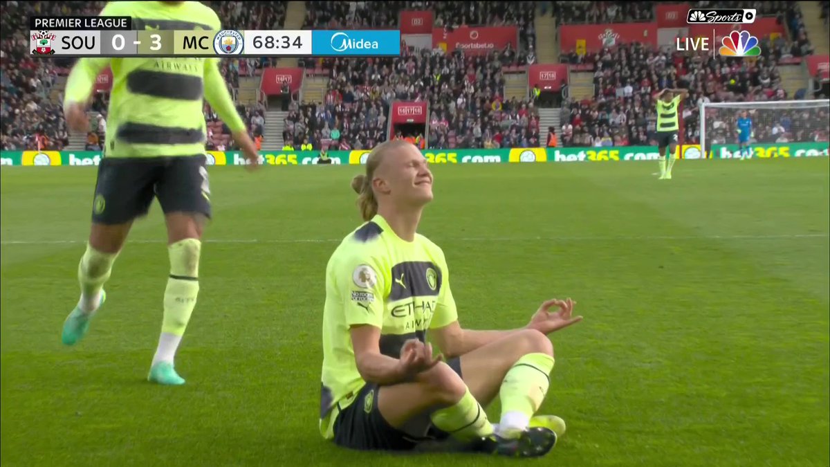 Just when you thought you'd seen Erling Haaland do it all 🥵 (via NBC Sports Soccer)
