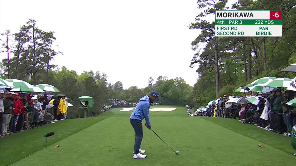 Collin Morikawa moves into solo third with a birdie at No. 4. #themasters