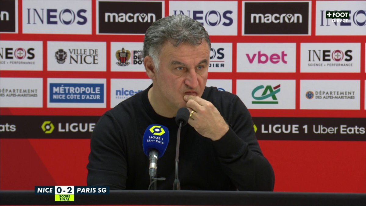 🗨️ "Maman a 83 ans, elle sort d'un cancer. Point à la ligne. Si ces gens dans les tribunes peuvent aller voir des matchs de Coupe d'Europe, c'est grâce à mon travail la saison dernière" Les mots très forts de Christophe Galtier en conférence de presse après #OGCNPSG
