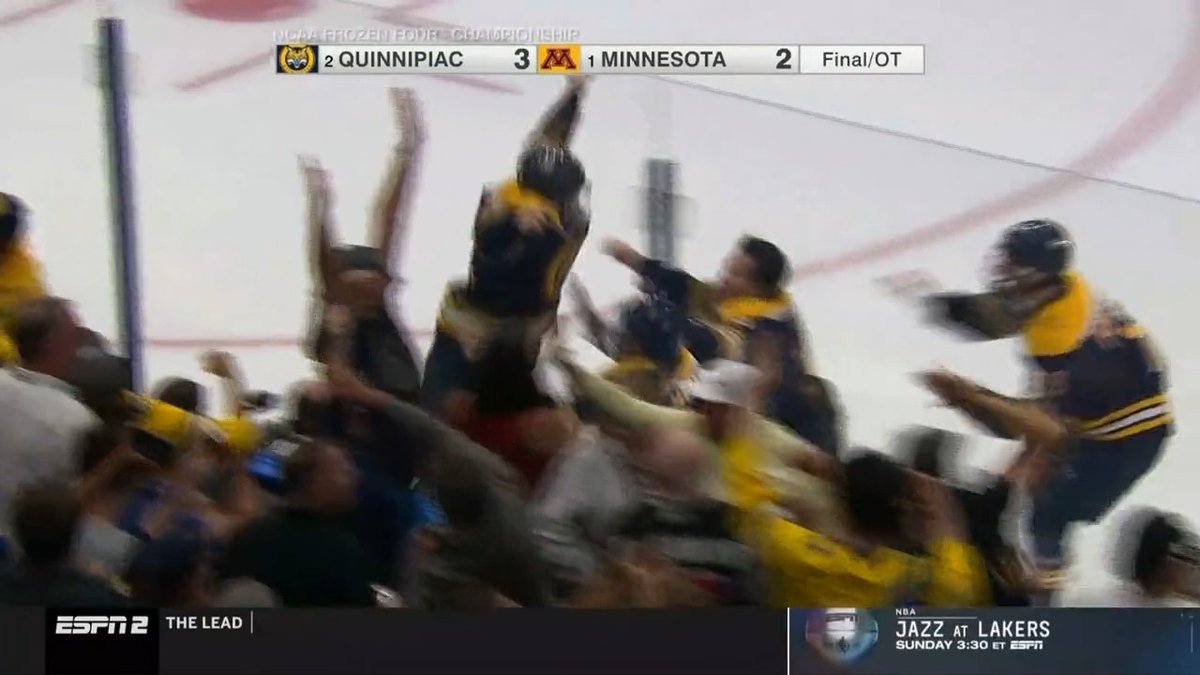 BOBCATS WIN!!!! BOBCATS ARE NATIONAL CHAMPIONS!!!! 📺 ESPN2 #MFrozenFour x Quinnipiac Men's Ice Hockey