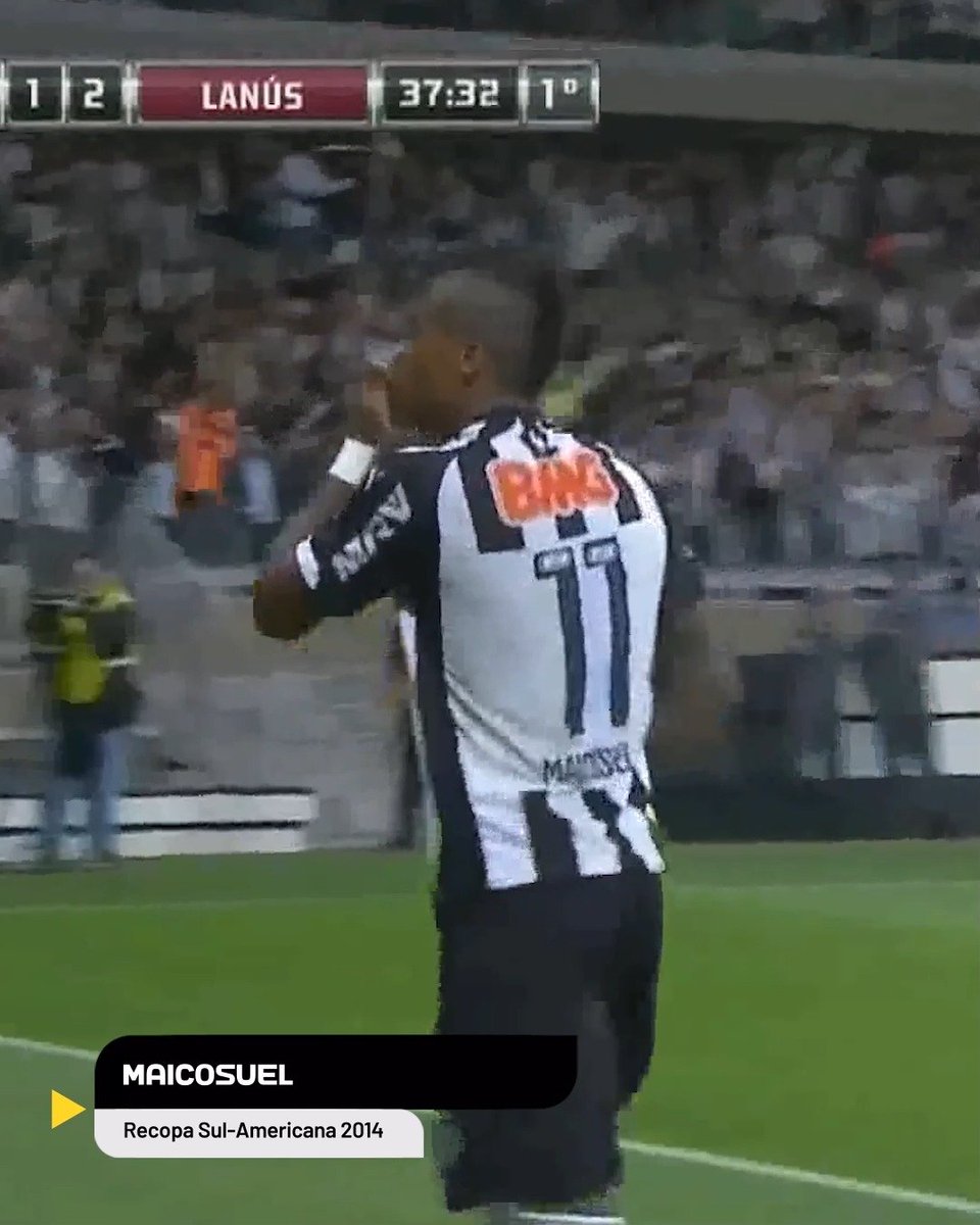 🔙 Gols do #Galo em finais jogadas no novo Mineirão. Grandes momentos! 🇦🇷 Nacho, definindo o sacode 🇨🇱 Vargas, pra fechar a goleada 🎯 Tardelli, o Brasil inteiro viu ⚽ Maicosuel, de primeira para a rede 🎩 Ronaldinho, magia do Bruxo no penal Qual é o seu gol favorito? 👇