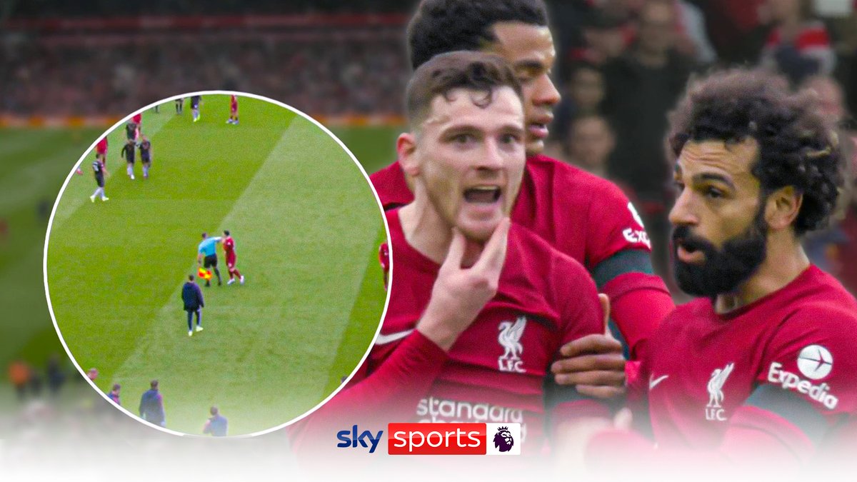 Did the assistant referee elbow Andy Robertson?!" 🤯
