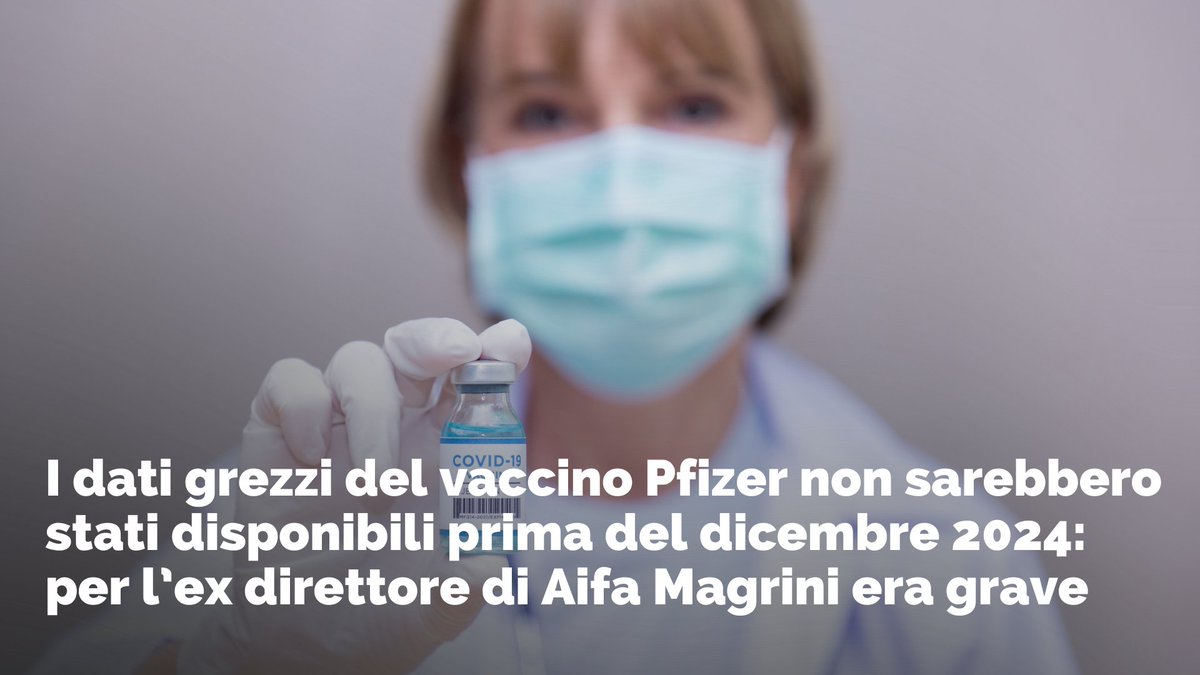 🔴I dati grezzi del vaccino Pfizer non sarebbero stati disponibili prima del dicembre 2024: per l’ex direttore di Aifa Magrini era grave. La chat inedita questa sera a #Report alle ore 21.20 su #Rai3👇