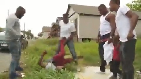 During a news report on violence in the area, a guy catches a Vicious Beat Down and gets Disarmed in front of cameras and children...