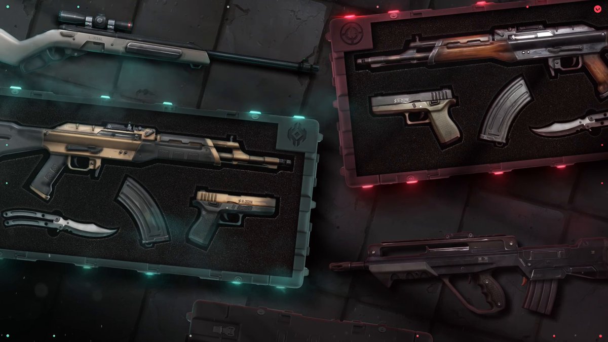 Switch sides // Switch skins. The Black Market Bulldog, Vandal, Marshal, Classic and Butterfly Knife Melee have unique Defender and Attacker appearances. Bundle hits your shop April 12th.