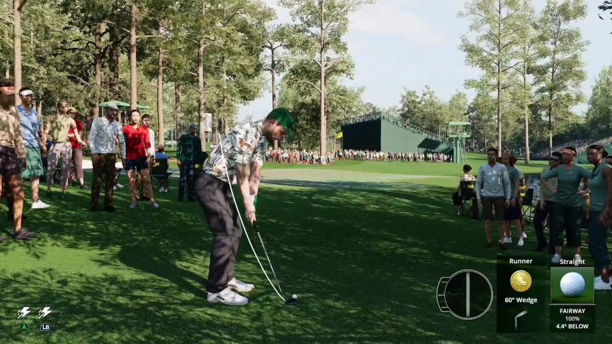 New #TheMasters Challenges 🏌️♂️ Replay Sahith Reddy Theegala's chip in birdie from 24 yards away surrounded by the crowd in #EAPGATOUR 🎮 ➡️