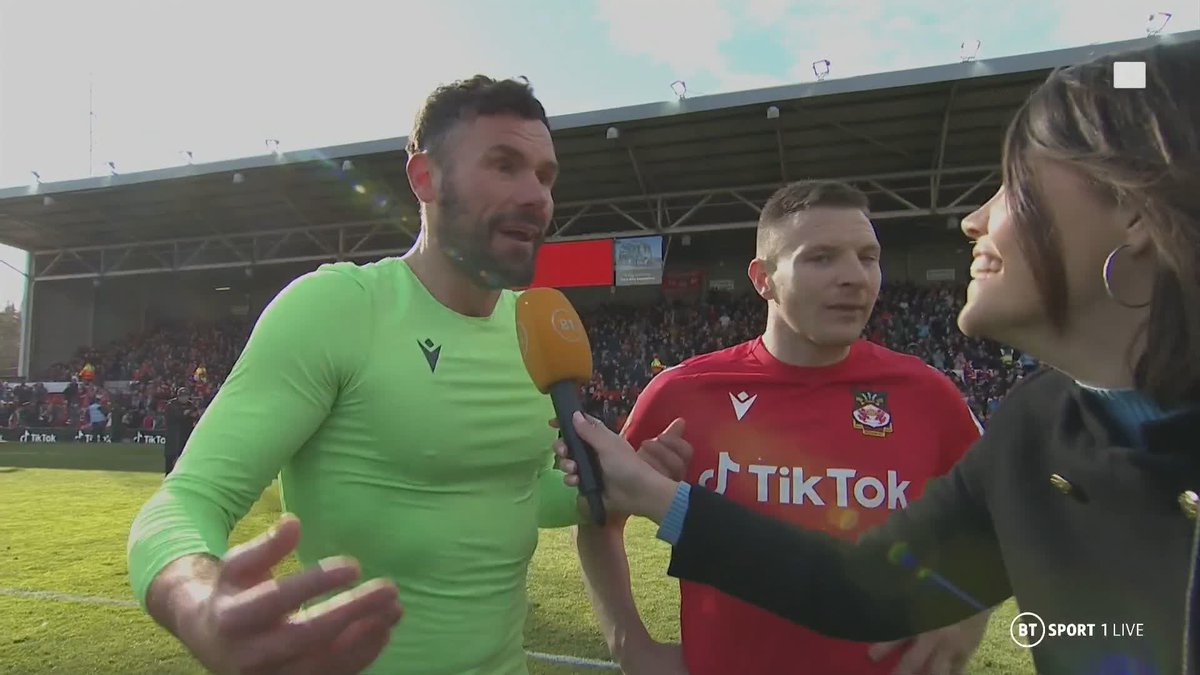 "You dive and hope for the best!" Ben Foster reacts to his penalty heroics and a huge Wrexham AFC W alongside Paul Mullin 🎙️