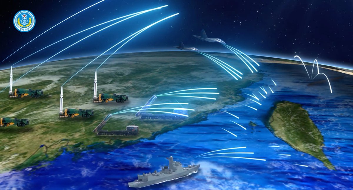 Aircraft carrier group, multiple vessels, warplanes and long-range rockets, equipped with live munitions...Watch the highlighted moments of PLA's "Joint Sword" military exercise encircling the island of #Taiwan.