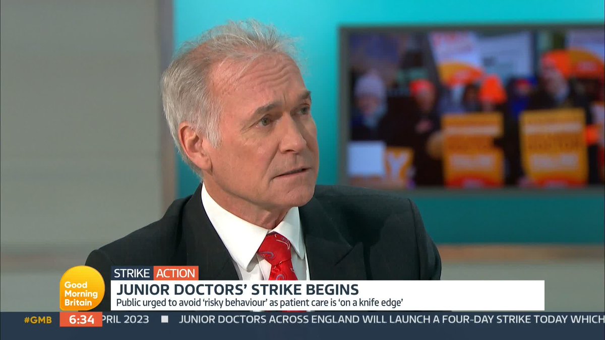 'Are people going to die as a result of this strike action today?' 'Yes I believe they are.' Dr. Hilary Jones MBE says junior doctors' are striking 'as much to preserve the NHS as they are to increase their pay.'