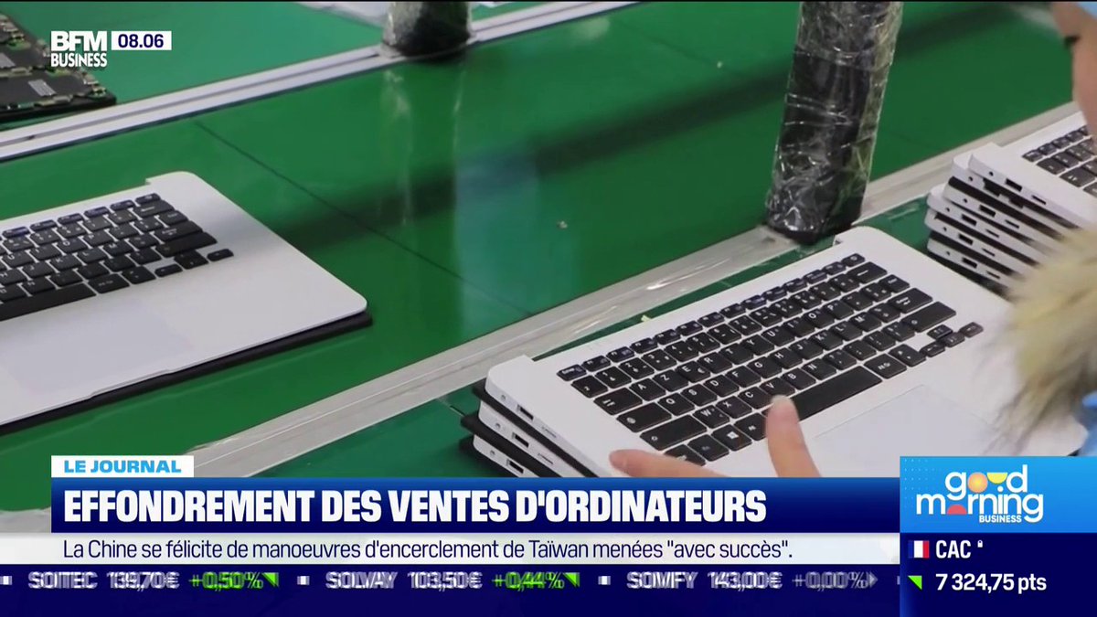 Effondrement des ventes d'ordinateurs Chez Apple, les ventes de Macbook ont baissé de 40%.