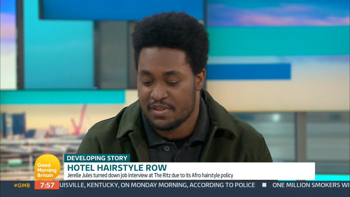 Jurelle Jules applied for a job at The Ritz and was shocked to learn he was banned from wearing an Afro hairstyle. The worker said he was 'shocked and disappointed' after he learnt that 'unusual hairstyles' such as 'spiky hair, afro style' were not allowed.