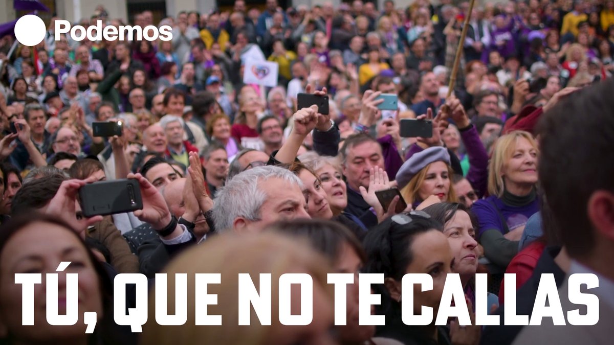 Podemos es la gente como #TúQueNoTeCallas aunque sea difícil. Este sábado nos vemos todos y todas en Zaragoza 💜 #FiestaPrimavera23
