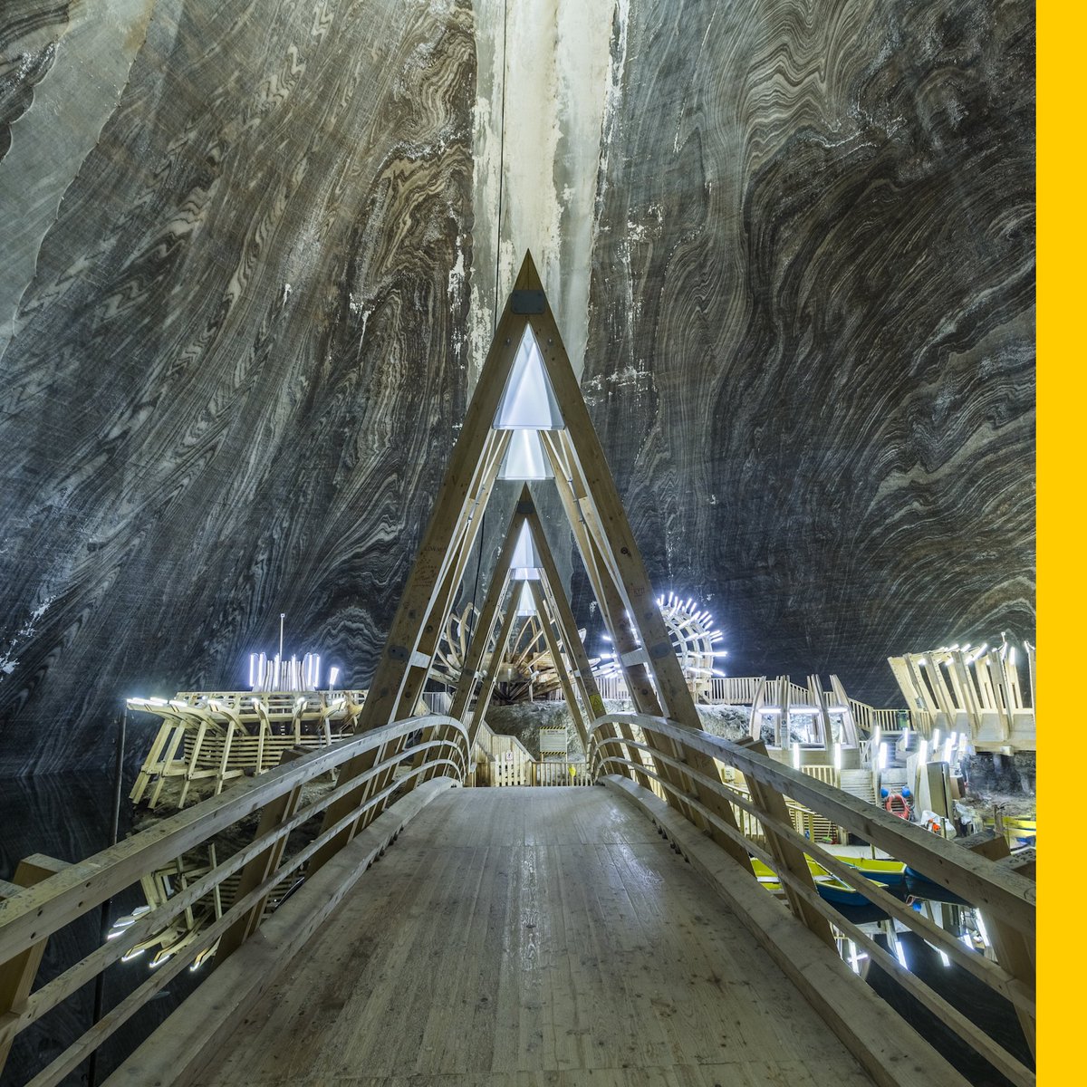 Discover a futuristic-looking world deep within a defunct salt mine in the Transylvania region of Romania.