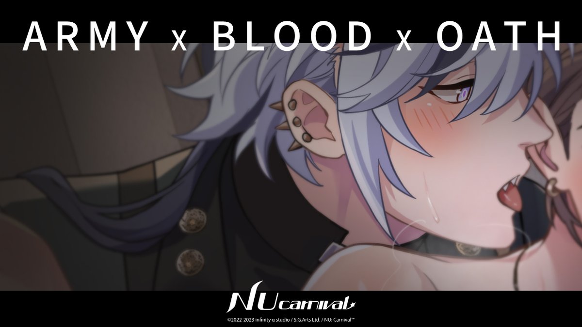 NU: Carnival - [Army x Blood x Oath] PV As Eiden, Garu and Blade marvel at the library's many secrets, they stumbles upon an intriguing book. Locked and carrying a faint hint of essence, its cover bears a script not of the Klein Continent... #NUCarnival