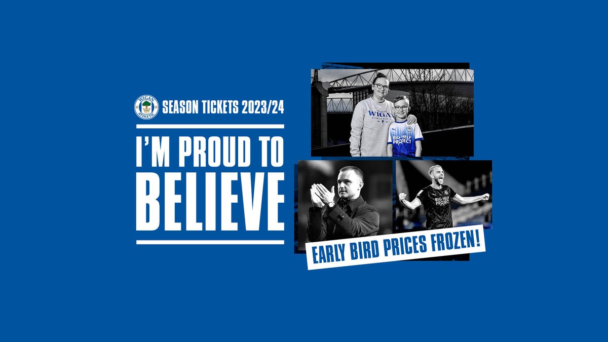 💙 𝗕𝗲𝗹𝗶𝗲𝘃𝗲 𝗜𝗻 𝗢𝘂𝗿 𝗧𝗼𝘄𝗻. 𝗕𝗲𝗹𝗶𝗲𝘃𝗲 𝗜𝗻 𝗢𝘂𝗿 𝗖𝗹𝘂𝗯. 𝗕𝗲𝗹𝗶𝗲𝘃𝗲 𝗜𝗻 𝗪𝗶𝗴𝗮𝗻 𝗔𝘁𝗵𝗹𝗲𝘁𝗶𝗰. There is a new chapter on the horizon in 2023/24, with Shaun Maloney at the helm - be part of it 👊🏼 Season Tickets on sale now! 🎟️ #wafc 🔵⚪️ #BELIEVE