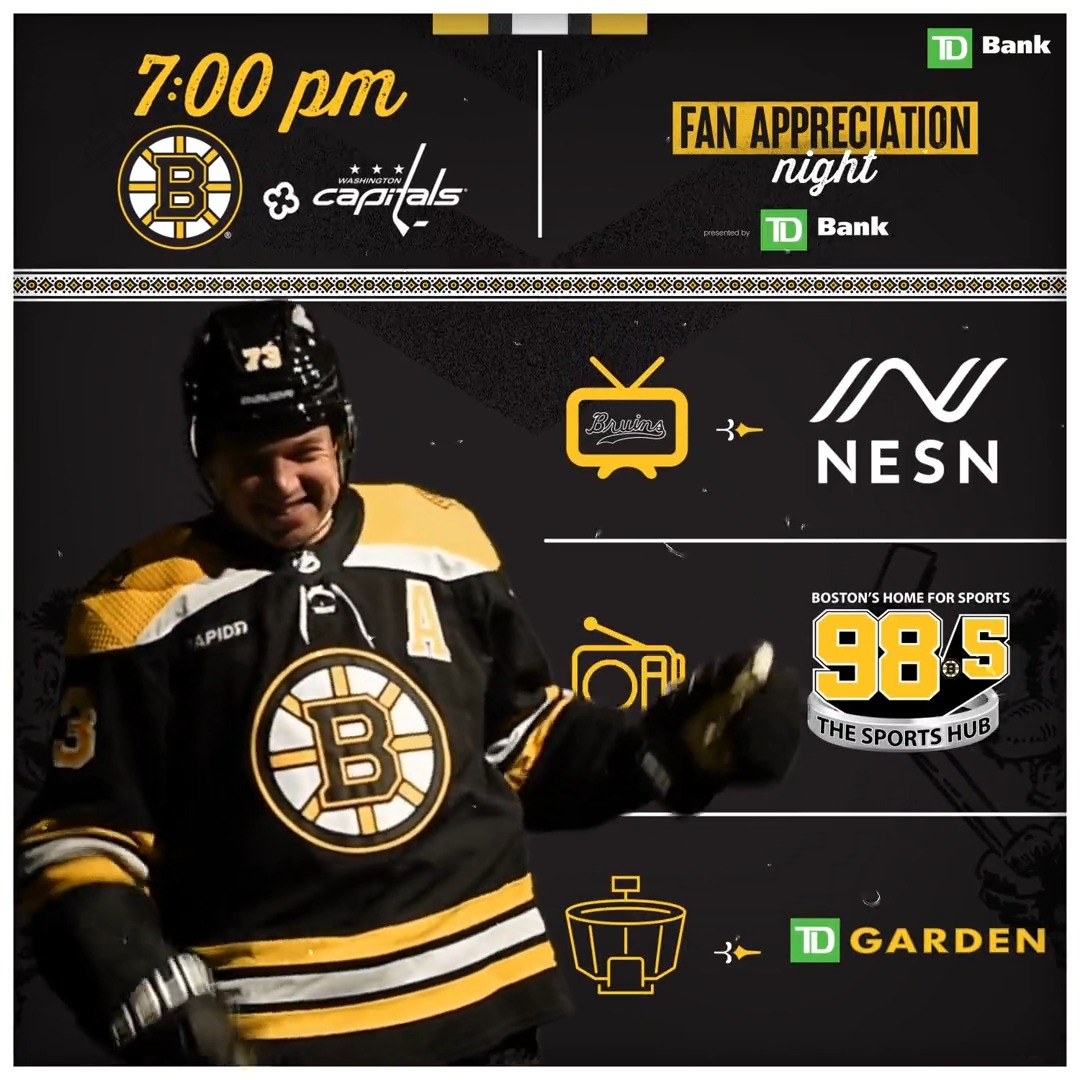 The shirts come off the backs. 📍 TD Garden ⏰ 7 p.m. ET 🆚 Washington Capitals 📺 NESN 📻 98.5 The Sports Hub #NHLBruins | TD Bank