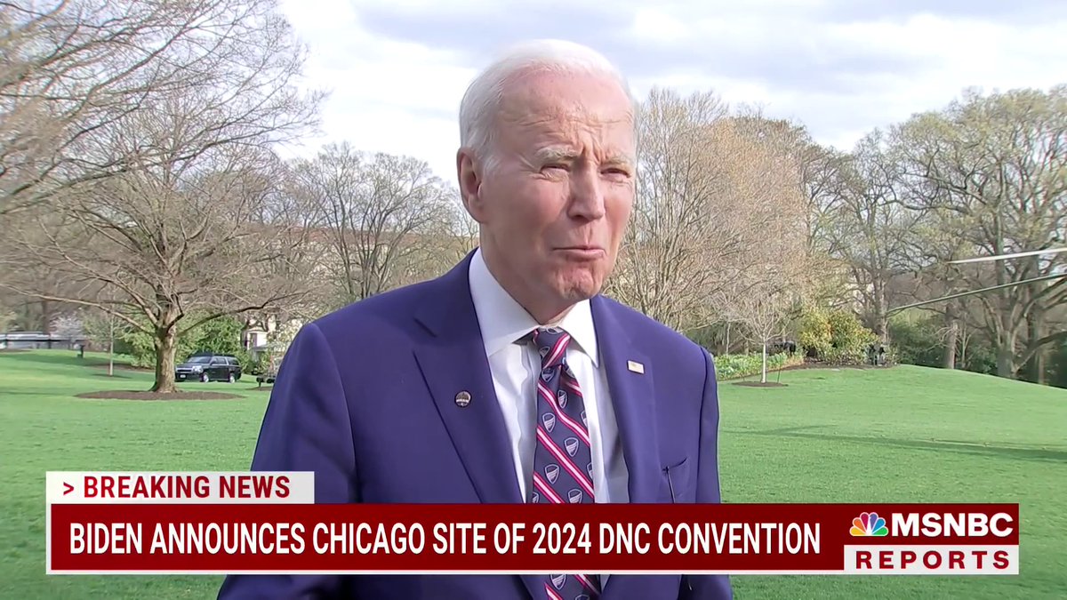 JUST IN: President Biden announces Chicago as the site of the 2024 Democratic National Convention.
