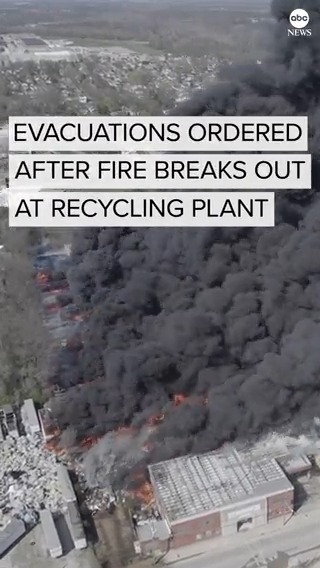 More than 2,000 residents are under evacuation orders after a fire engulfed an Indiana recycling plant, officials say. The mayor of Richmond, Indiana, called the incident a "worst-case scenario" in a phone interview with ABC News News.