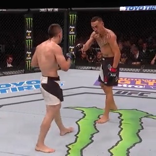 If Max Holloway points at the ground - DON'T BLINK 💥 Catch Holloway in action Saturday night at #UFCKansasCity! See it live 🎟