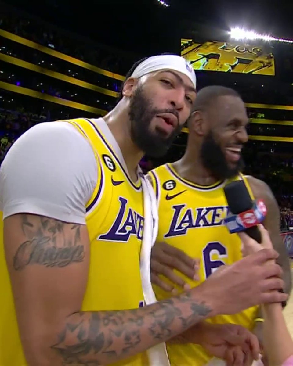 "I messed his game-winner up, I apologize!" AD had to say sorry to Dennis after the Lakers won 😂