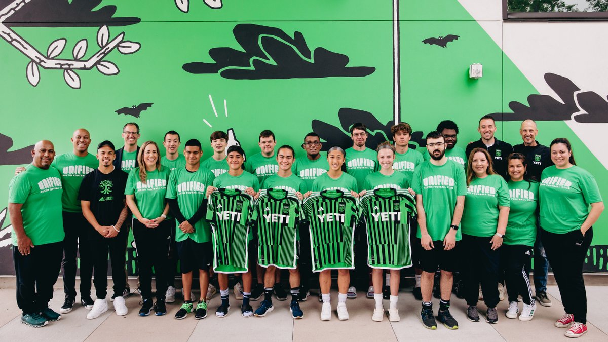 Soccer for all. A look at signing day for our 2023 SpecialOlympicsTexas Austin FC Unified team! 🌳