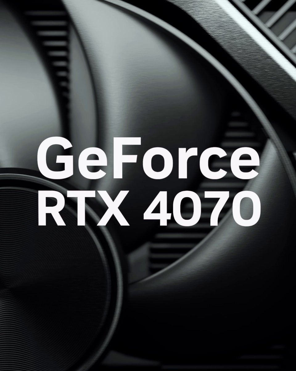 Introducing the GeForce RTX 4070. Max out your favorite games at 1440p with the AI-powered performance boost of DLSS 3. Available starting April 13. To celebrate we're giving you a chance to WIN one: 🟢 Like this post 🟢 Comment #BeyondFast