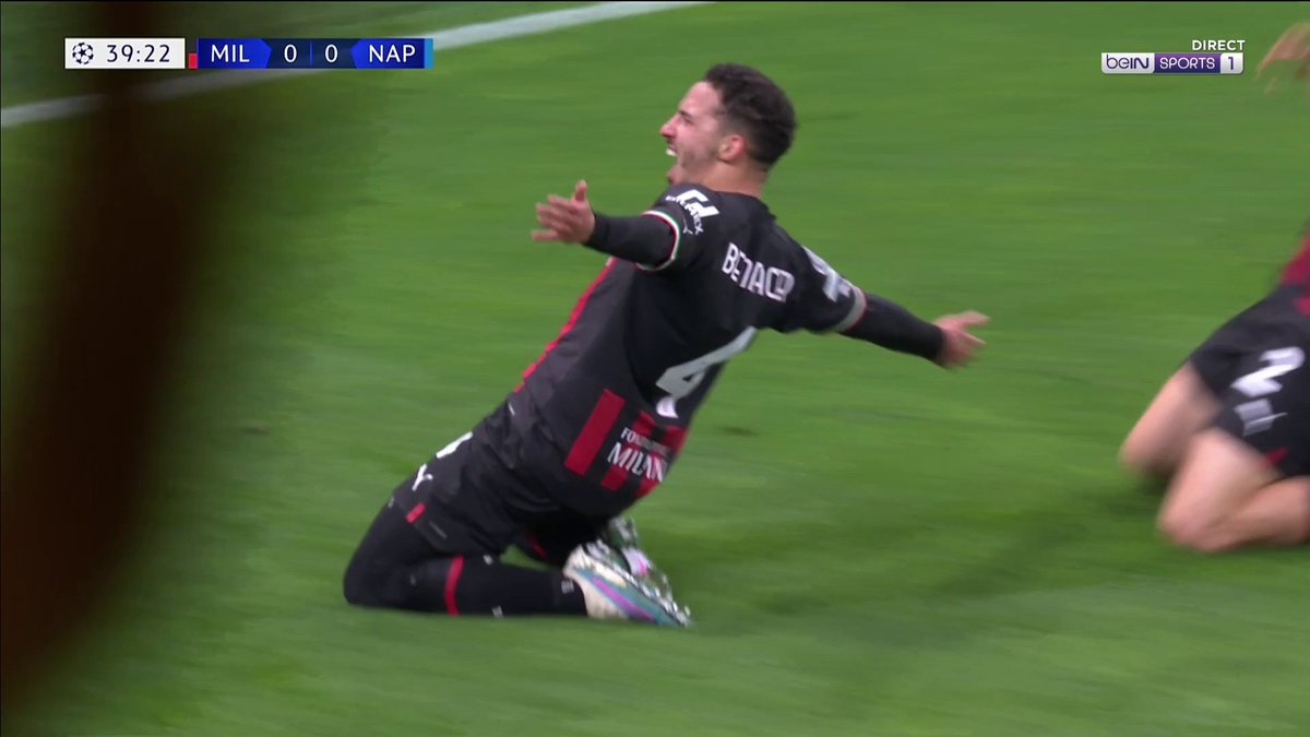 L'ouverture du score d’Ismael Bennacer pour le Milan. ❤️🖤 🎥 beIN SPORTS
