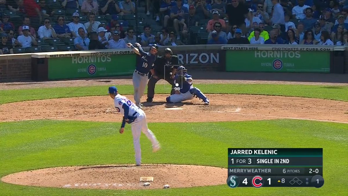 Jarred Kelenic just went 482 to dead center at Wrigley. The breakout is finally happening.