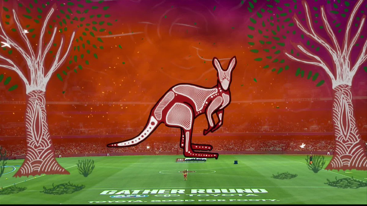 An extra special Welcome to Country ❤️ #AFLCrowsBlues #GatherRound