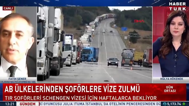 Tır şoförlerinin "Schengen Vize" sorunu... Tır şoförlerinin vize başvuruları neden iptal ediliyor? Schengen vize sorunu aşılabilecek mi? #GünOrtası'nda Hülya Hökenek İncedursun sordu; Uluslararası Nakliyeciler Derneği Başkan Yardımcısı Nejat Fatih ŞENER yanıtladı.