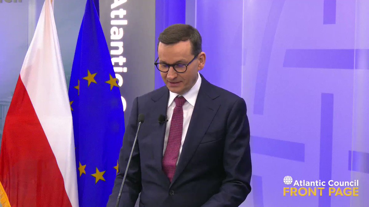 “If we lose Ukraine, we will lose peace for decades,” says Prime Minister Mateusz Morawiecki of Poland at the Atlantic Council. 🇵🇱🇺🇦 Watch more from today’s #ACFrontPage: ➡️